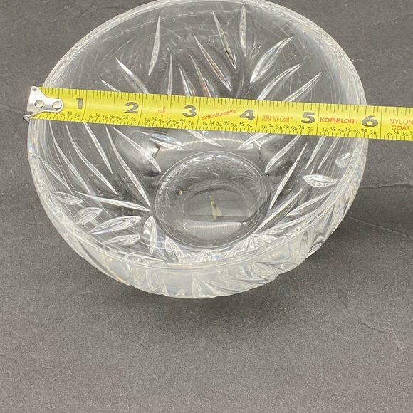 Vintage Cut Crystal Bowl Clear 5 3/4” W Smooth Edges Heavy 1 Lb 14 oz Fern Candy - Picture 8 of 11